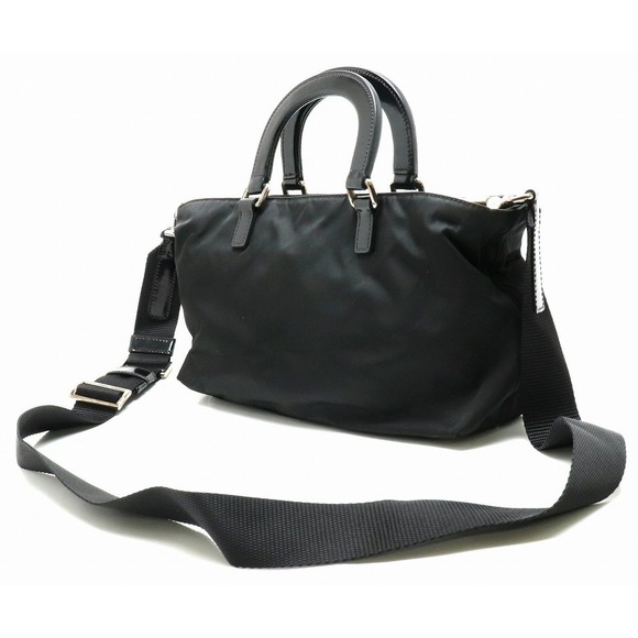 Prada 2WAY Shoulder Bag Nylon Enamel Black - Picture 1 of 9